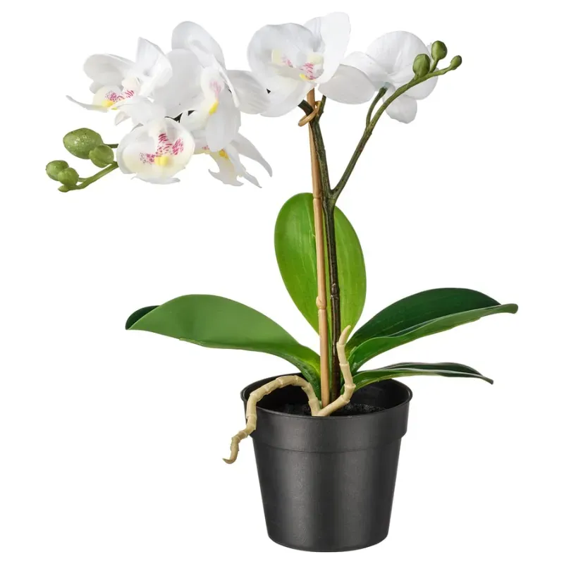 Maceta artificial con orquídea 