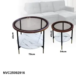 🏆2 Mesa de centro con vidrio