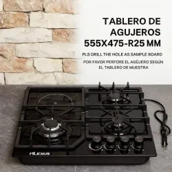 🟩Cocina Empotrable 3Q a Gas y 1 Q Inflarojo