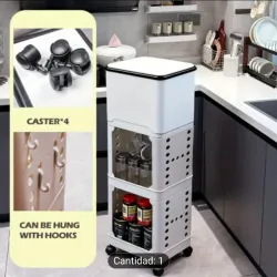 🔵Cubo de Cocina con Ruedas y Tapa