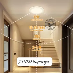 Dos Lámpara de techo recargable con sensor