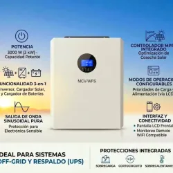 🟩INVERSOR HÍBRIDO MCV-WFS 3kW