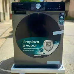 🔴LAVADORA-SECADORA A VAPOR🧖 HISENSE de 15KG