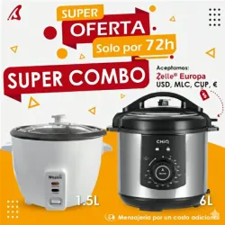 SÚPER COMBO Arrocera 1.5 litros+ Olla Reina Chiq 6 litros