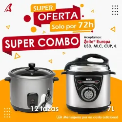 Super combo Olla reina 7 litros + arrocera 12 tazas