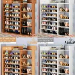 🔵 Zapatera de madera