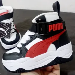 BOTA PUMA NEGRO, ROJO Y BLANCO