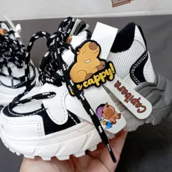 TENIS CORTE BAJO CAPIBARA BLANCO Y NEGRO🦫😎