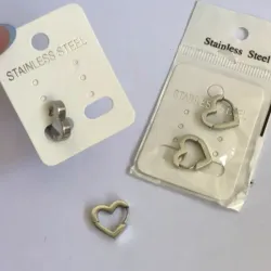 Argollas corazón plateadas