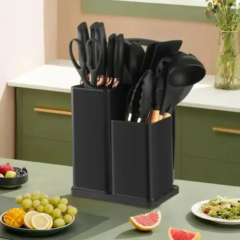 Set de cuchillos y utensilios de cocina de silicona