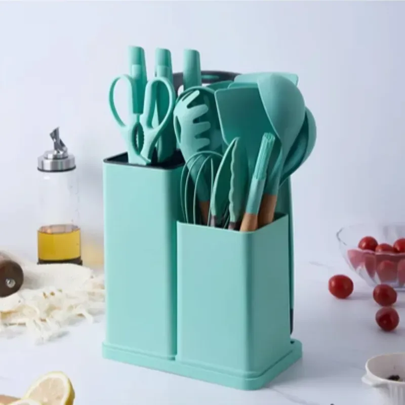 Set de cuchillos y utensilios de cocina de silicona