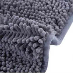 Alfombra de chenilla gris - azul
