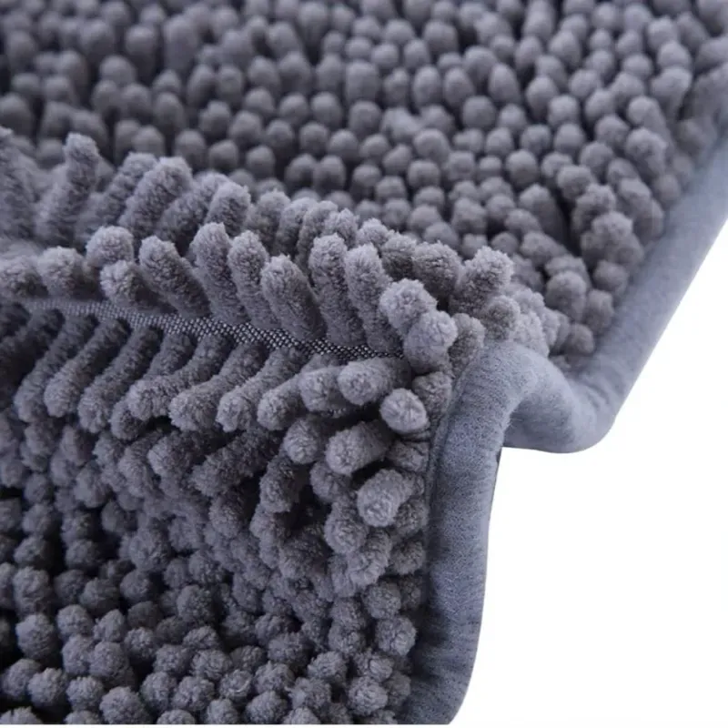 Alfombra de chenilla gris - azul
