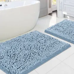 Alfombra de chenilla azul cielo 