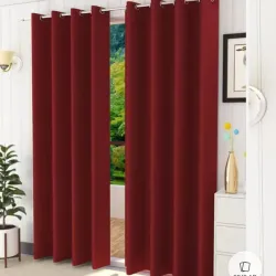  Cortinas Blackout rojo vino