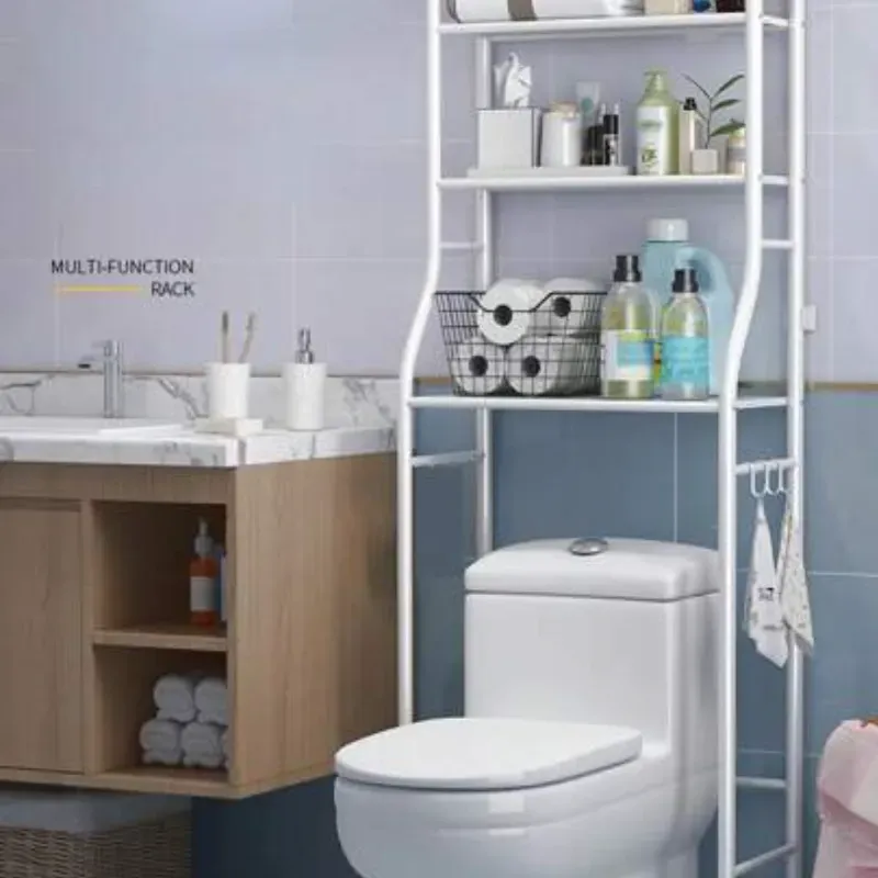 Organizador de baño blanco.