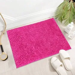 Alfombra de chenilla rosa