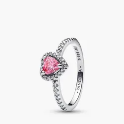 Anillo de Corazón con Piedra Rosa