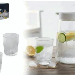 Jarra de cristal con 4 vasos