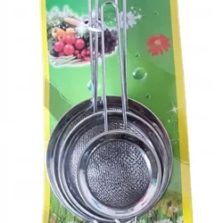 Set de 3 coladores metálicos pequeños