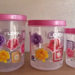 Set de 3 potes plásticos