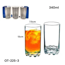 Set de 3 vasos de cristal