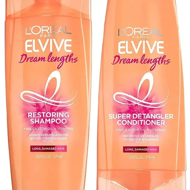 Juego de champú y acondicionador Loreal Strong Liso