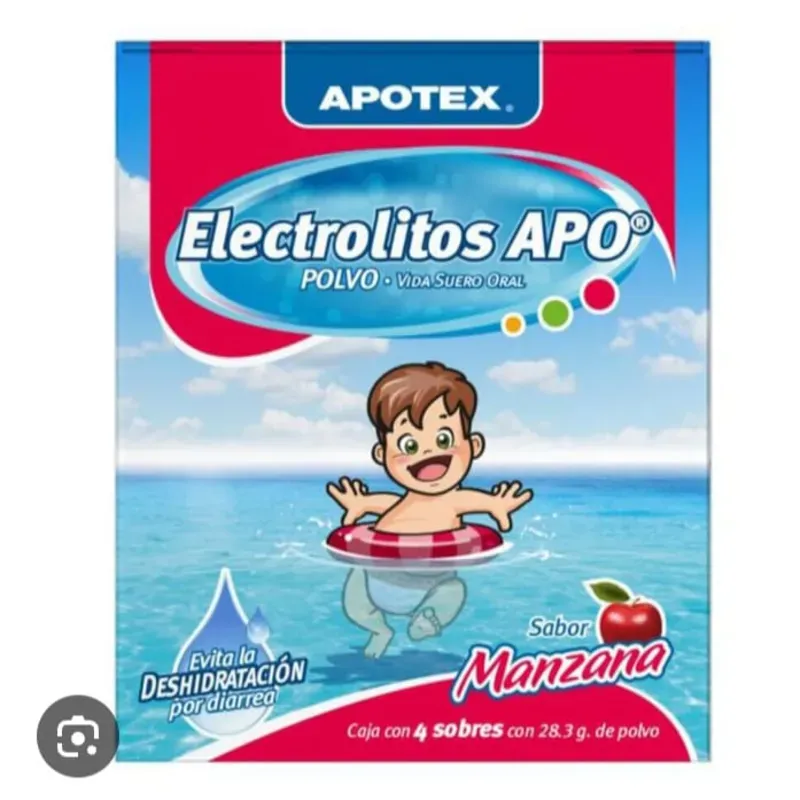 Sales de rehidratación oral con sabor a manzana 