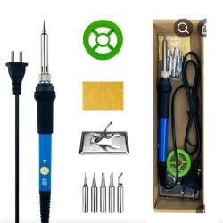 1pc 60W Kit de soldador ajustable de temperatura - 9-en-1 