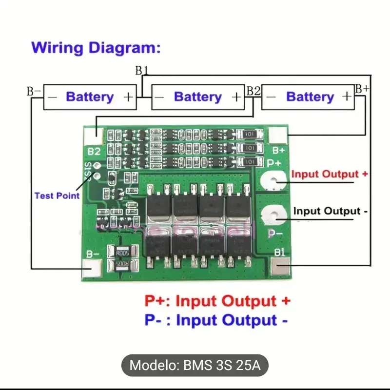 BMS 12V 25A 