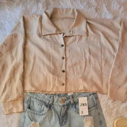 Camisa cajita de mangas largas 