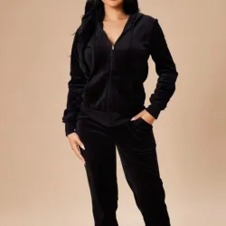 Conjunto de abrigo negro 