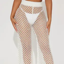 Pantaloneta de playa tejida blanca 