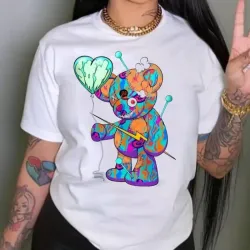 Pullover blanco con osito de colores 🧡💙