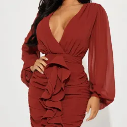 Vestido carmelita fino 