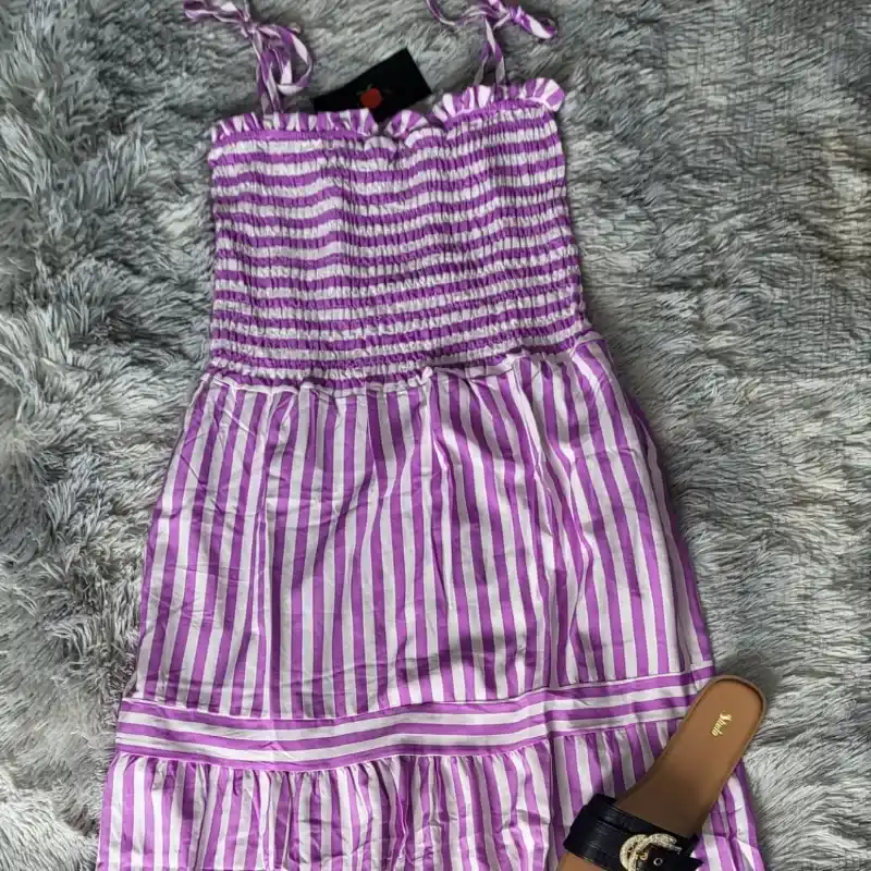 Vestido largo de rayas