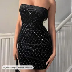 Vestido negro de brillitos 