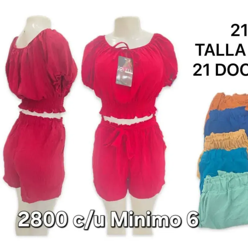 Juego de chort y blusa manga
