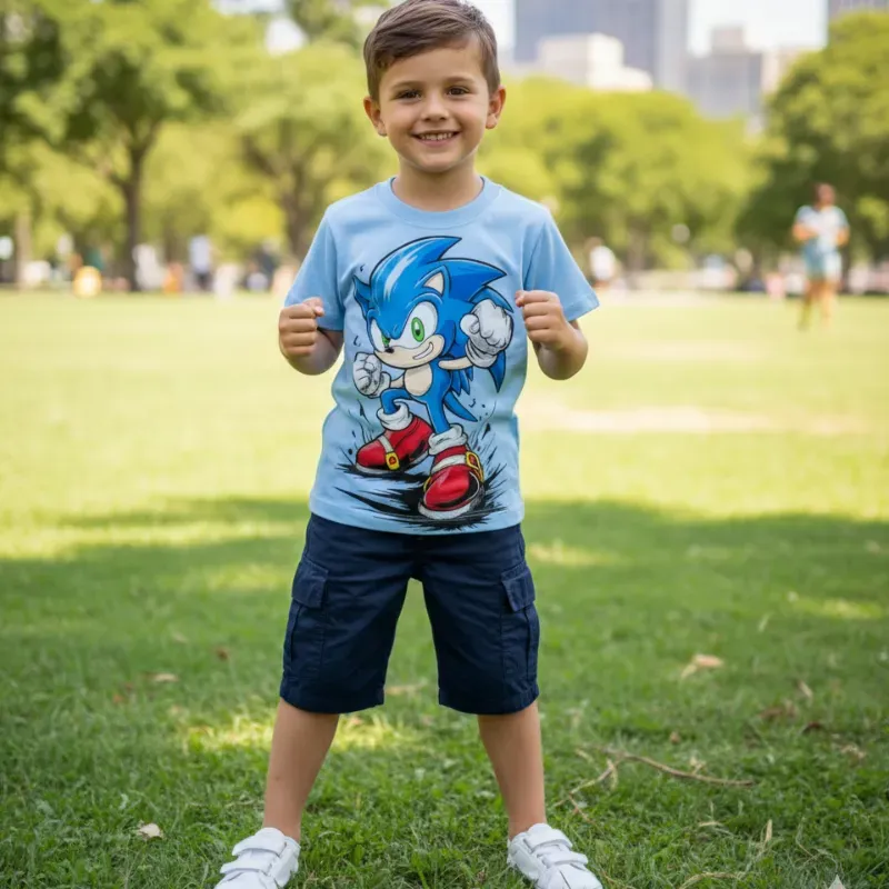 Conjuntos con temática de Sonic. Solo para niños de 2 y 3 años.