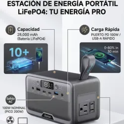 Estación de energía portátil LiFePO4 de 28,000 mAh