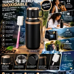TERMO DE ACERO INOXIDABLE DE 600ML