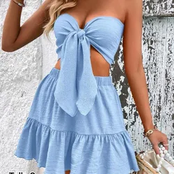 Conjunto saya corta y top talla S