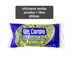 Chícharos verdes en mitades 