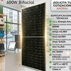 Paneles Bifaciales Energía futura  600w