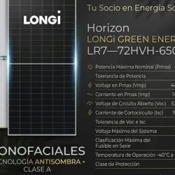 🔋 Paneles solares LONGi de 650 W  Monofaciales Monocristalinos   ▫️ Tecnología antisombra