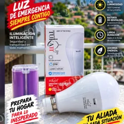 BOMBILLO RECARGABLE 2 BATERÍAS DE LITIO