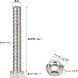 TORNILLO M6/50MM CON TUERCA