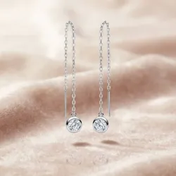 Aretes cadena colgante