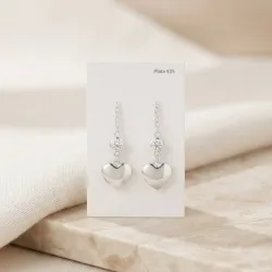 aretes colgante corazon