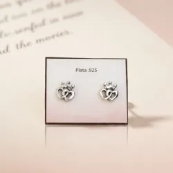 Aretes corazón con corona